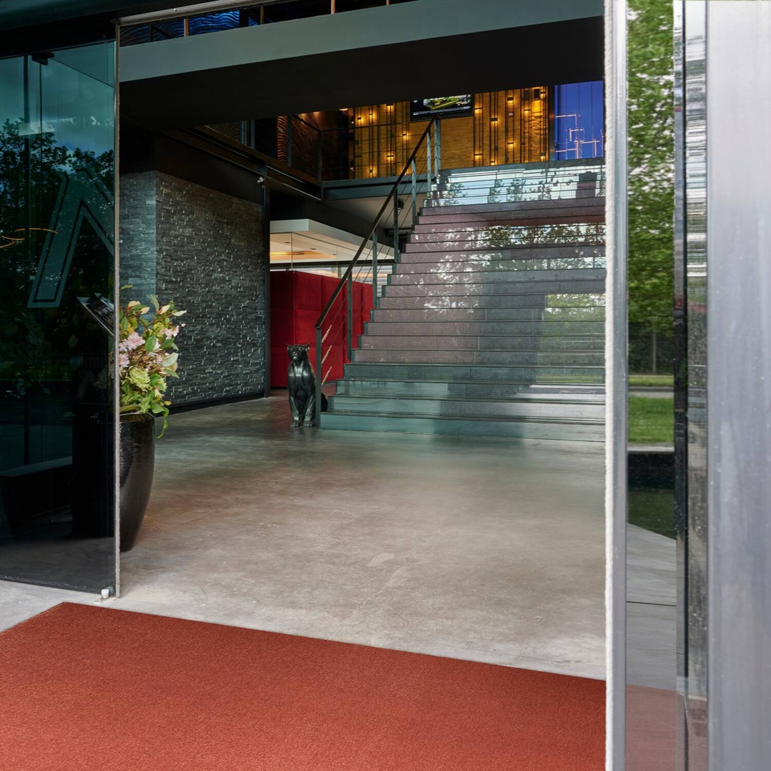 INTR. Moist Schoonloopmat | Baksteenrood | 200cm